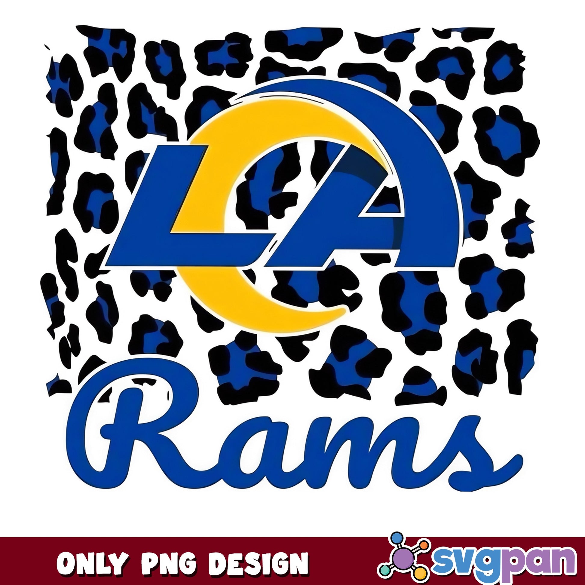 LA Rams Leopard Print PNG, Los Angeles Rams PNG, NFL PNG