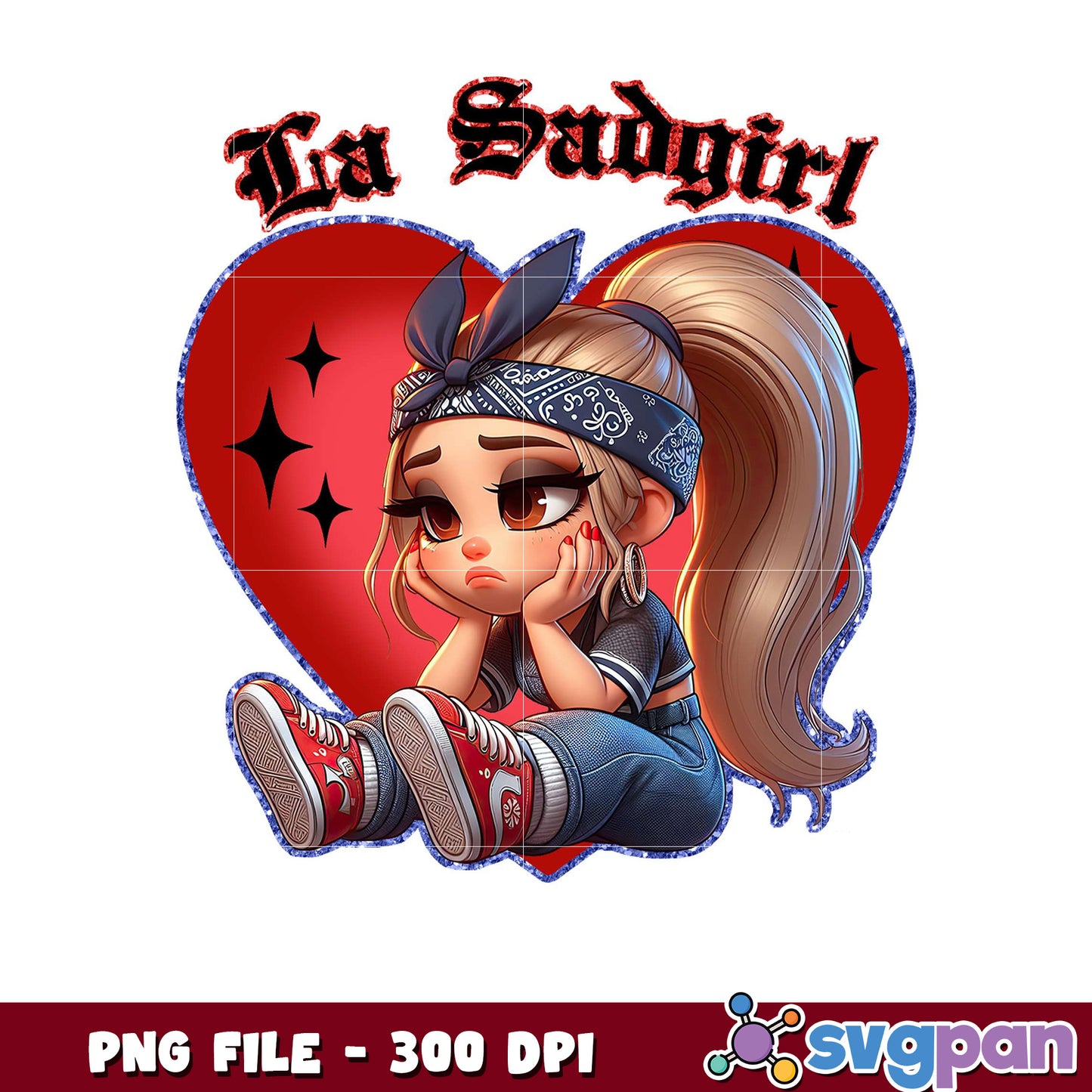 La Sadgirl Character Design PNG File for Download, Cute Art