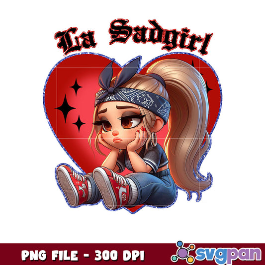 La Sadgirl Character Design PNG File for Download, Cute Art
