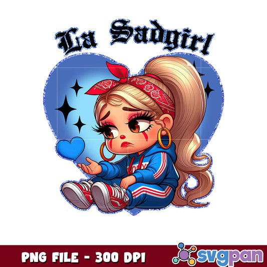 La Sadgirl PNG design for crafting and printing needs, vibrant colors and high quality featured design
