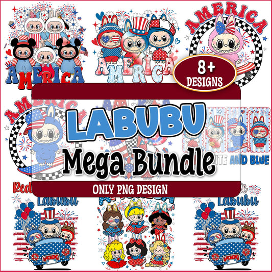 Labubu 4th of july png bundle