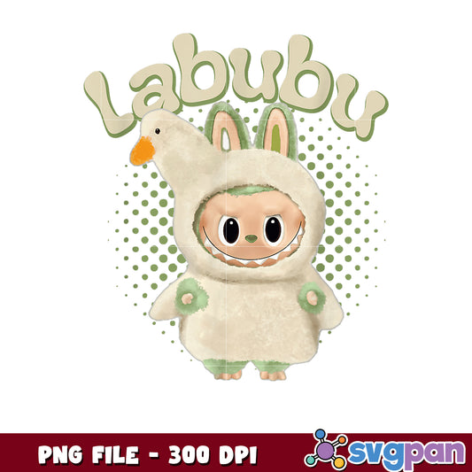 Labubu Bunny Goose Costume PNG 300 DPI
