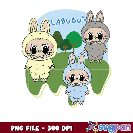 Labubu Bunny Monster PNG 300 DPI Cute Cartoon