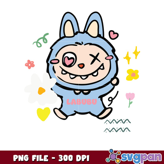 Labubu Bunny PNG 300 DPI Cute Cartoon Illustration