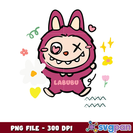 Labubu Bunny PNG Cute Cartoon 300 DPI