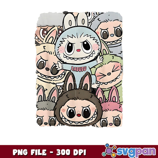 Labubu Cartoon PNG 300 DPI - Cute Monster Design