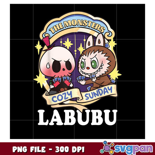 Labubu Cozy Sunday PNG 300 DPI Download