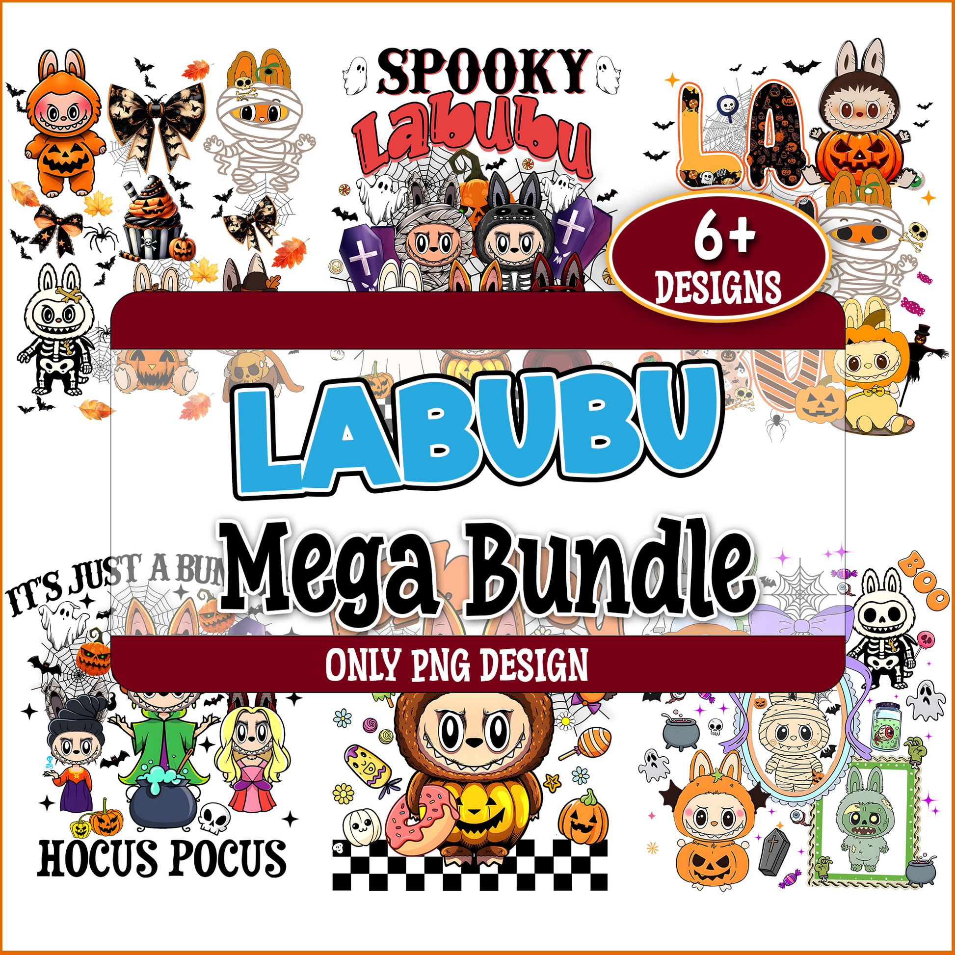 Labubu Halloween design png bundle