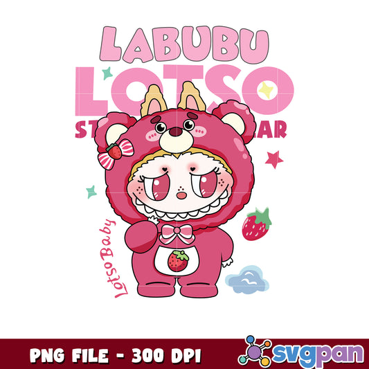 Labubu Lots-o-Bear PNG 300 DPI Cute Kawaii Cartoon