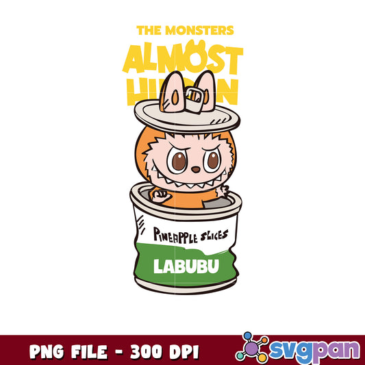 Labubu Monster PNG Almost Hidden 300 DPI