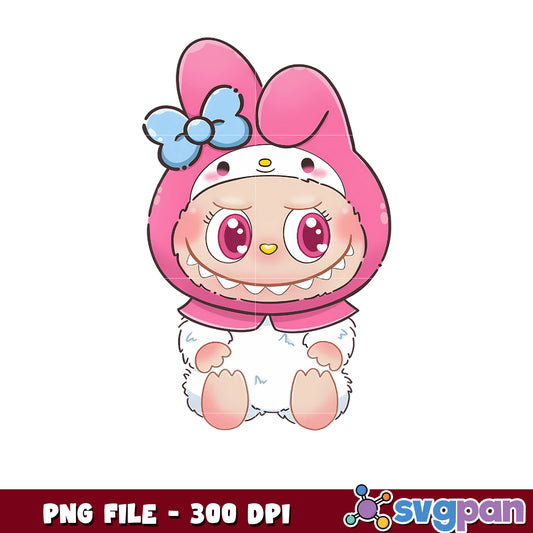 Labubu My Melody png, labubu doll​ png, kids toy storage png