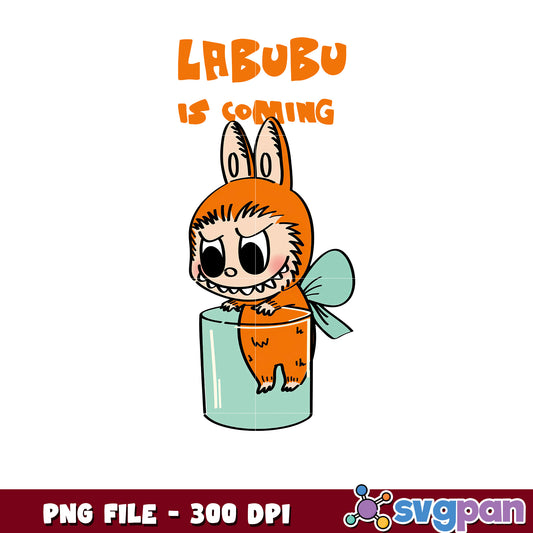 Labubu PNG Cute Bunny in Jar, 300 DPI