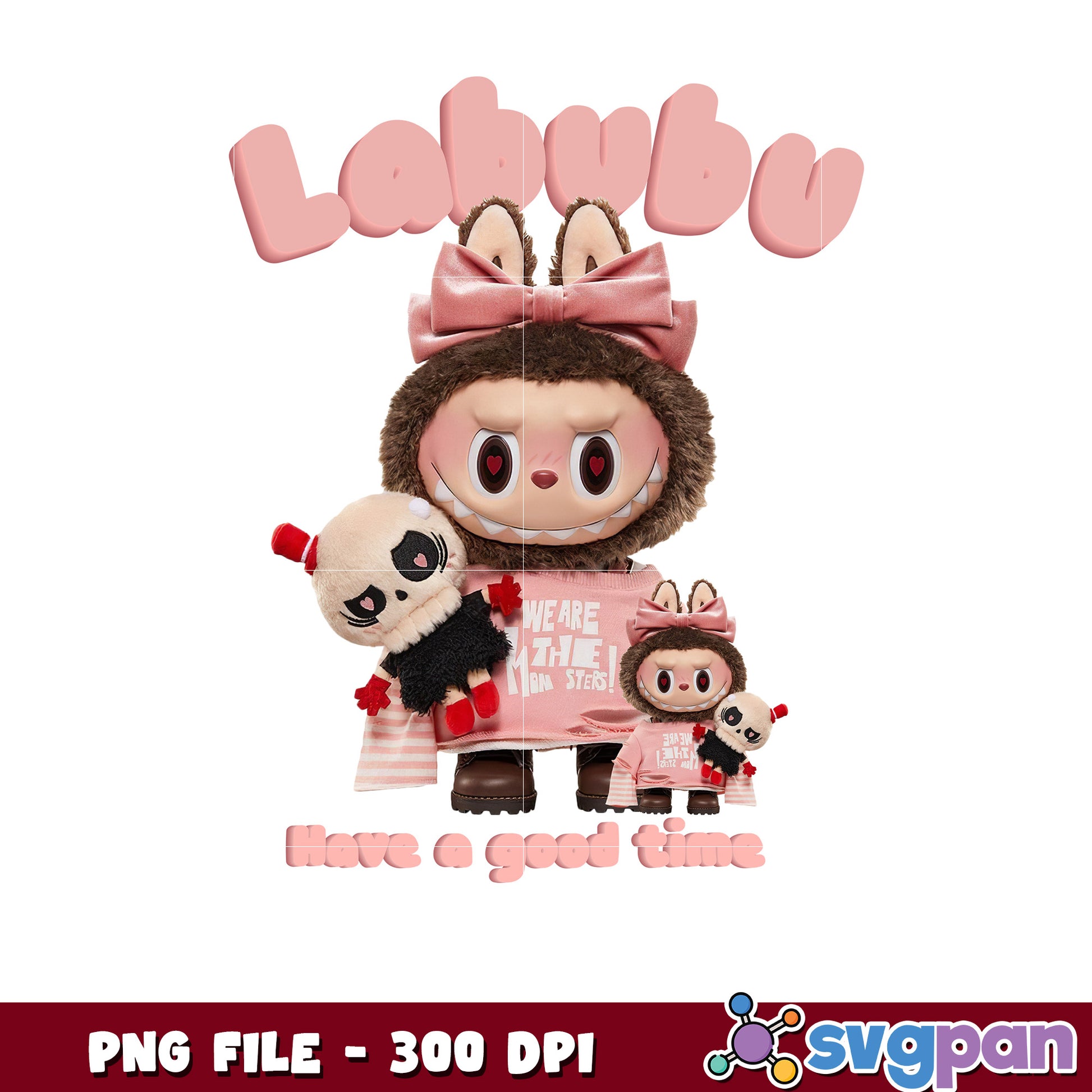 Labubu Plush PNG 300 DPI Sublimation Design