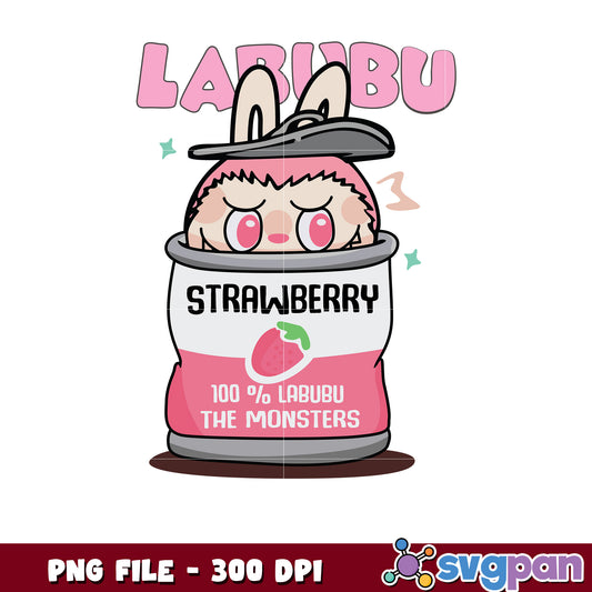 Labubu Strawberry Can PNG 300 DPI Download