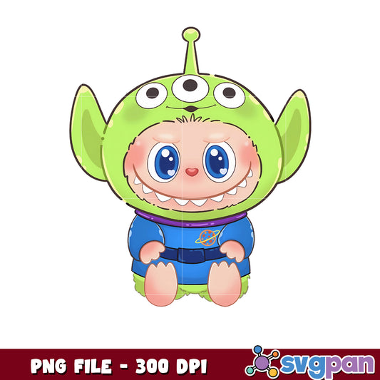 Labubu Toy Story Alien Costume png, labubu​ png, kids toys png
