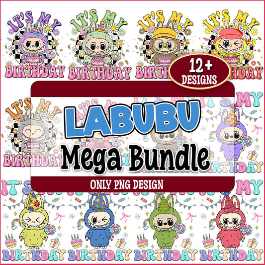 Labubu birthday png bundle