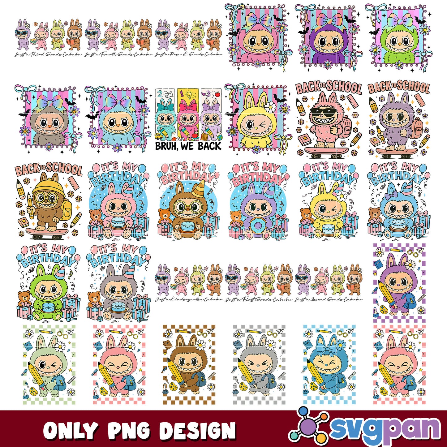 Labubu combined set png bundle