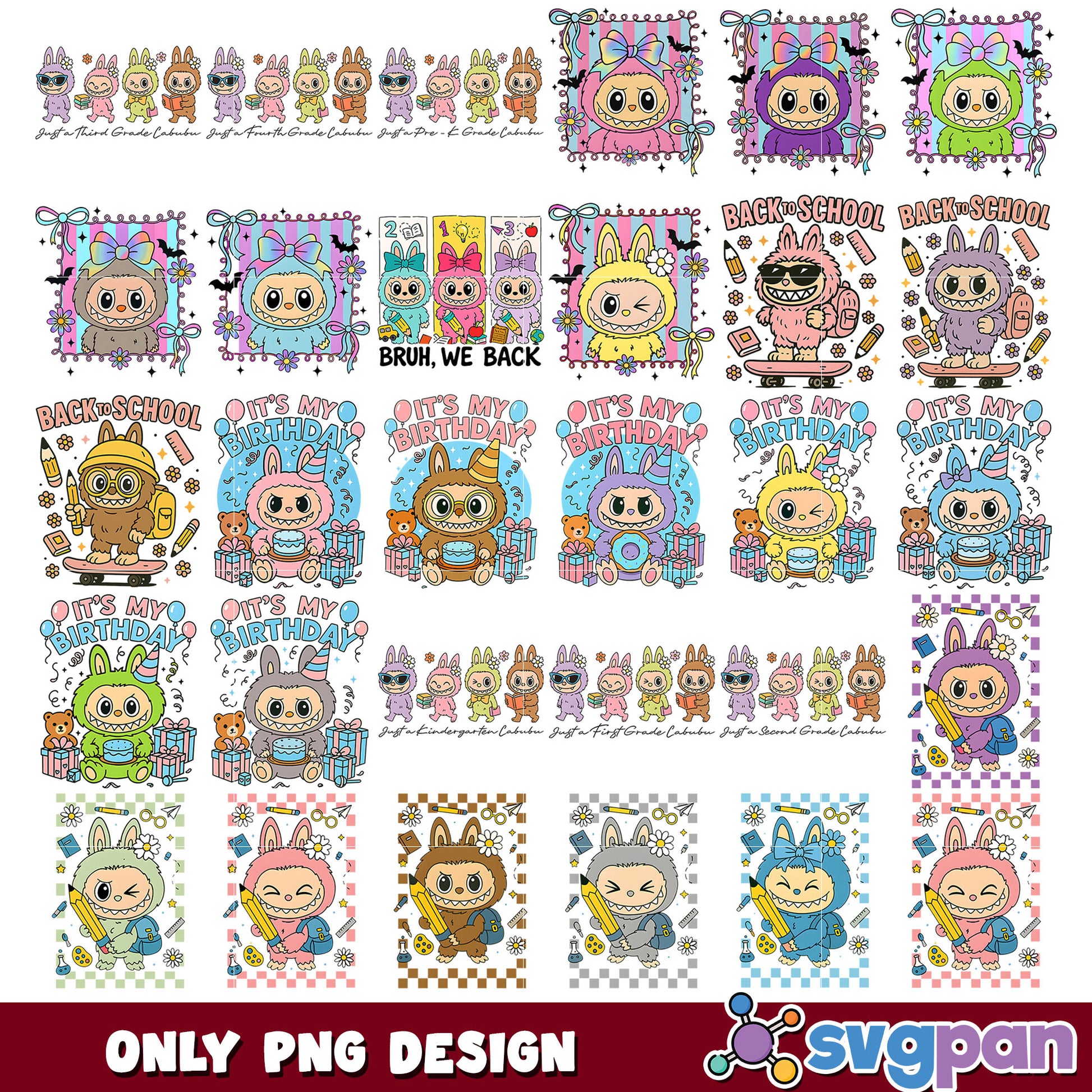 Labubu combined set png bundle