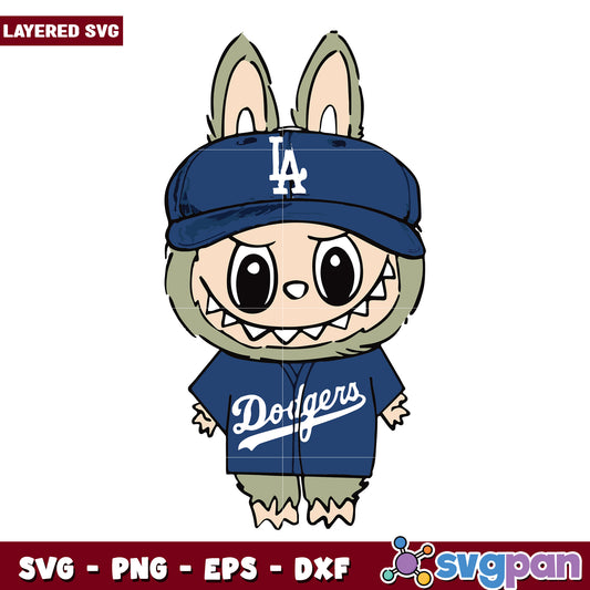 Labubu dodgers baseball svg, popmart labubu svg, labubu doll svg