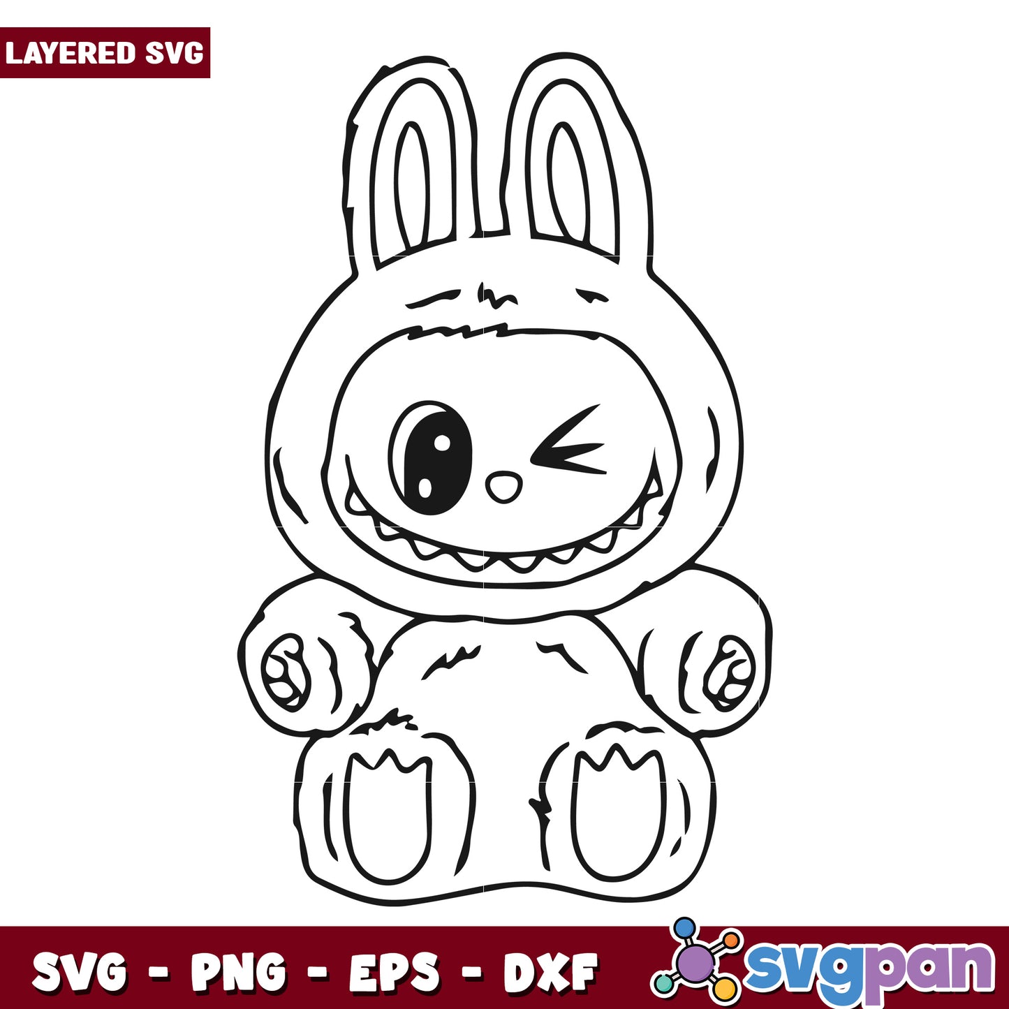 Labubu doll blink svg