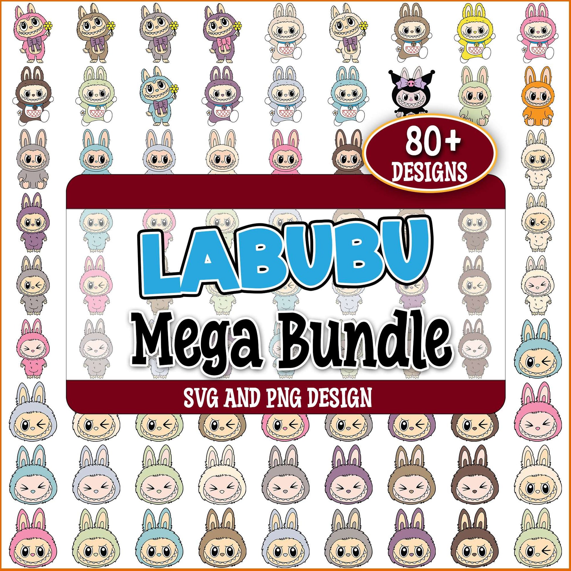 Labubu face svg bundle