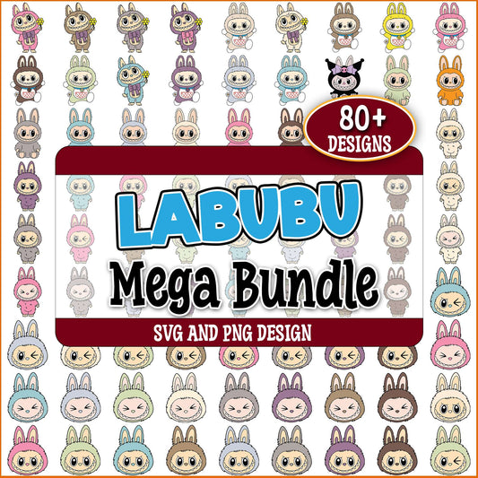 Labubu face svg bundle
