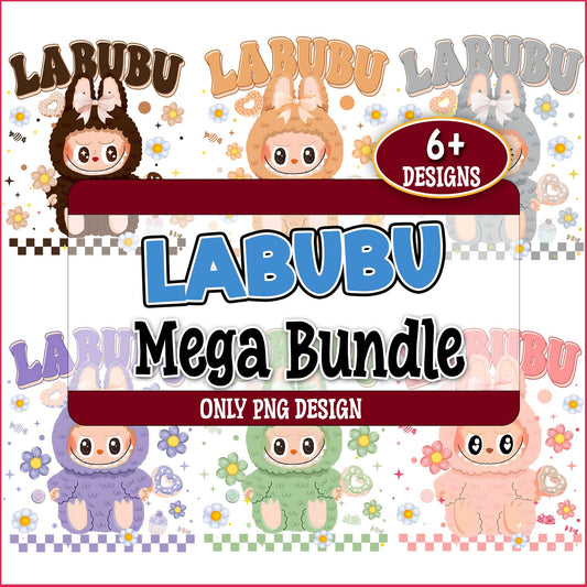 Labubu flower design png bundle
