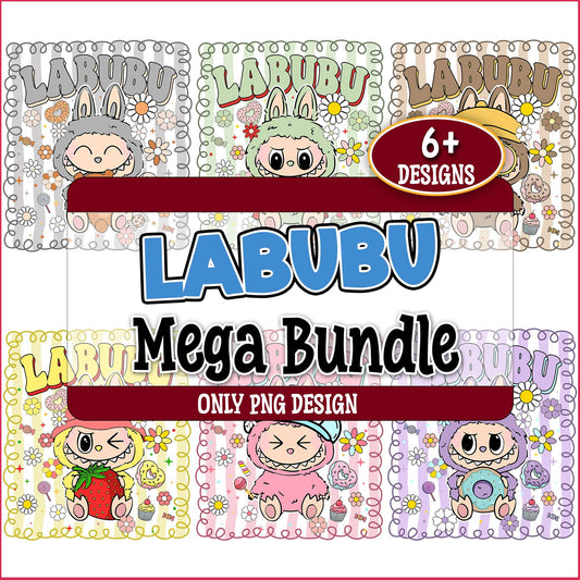 Labubu flower png bundle
