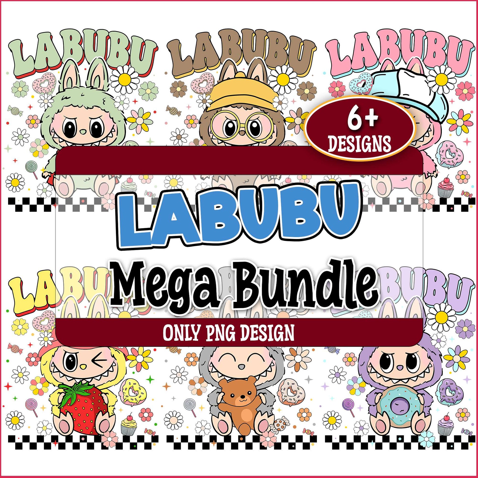 Labubu flowers png bundle