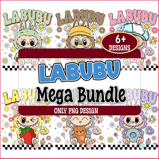 Labubu flowers png bundle