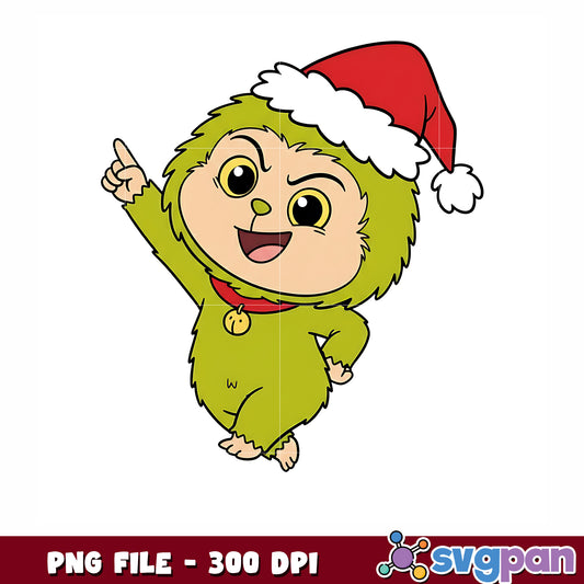 Labubu grinch christmas png, christmnas png, christmas clipart png