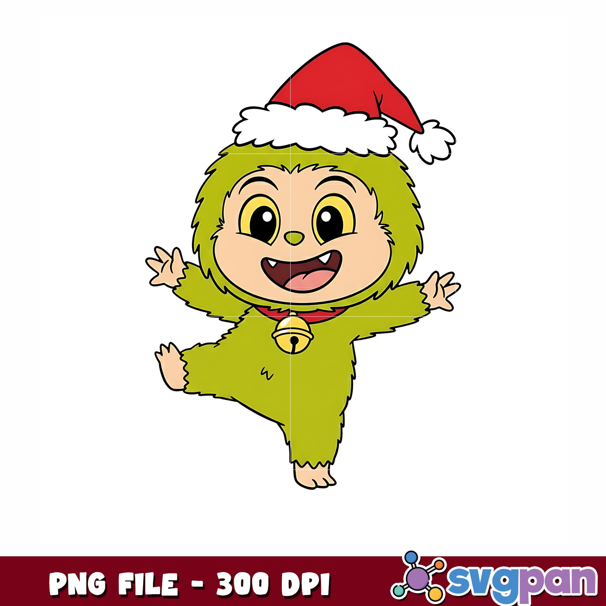 Labubu grinch cute png, christmnas music png, labubu png