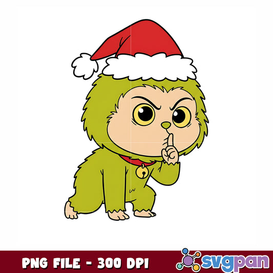 Labubu grinch sneaky png, christmnas cartoon png, christmas time png
