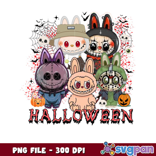 Labubu halloween costumes png, spooky autumn png, fall season png