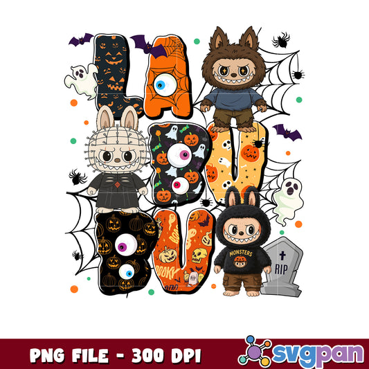 Labubu halloween png, halloween png, halloween labubu png