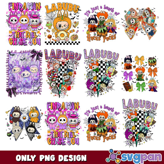 Labubu halloween set png bundle