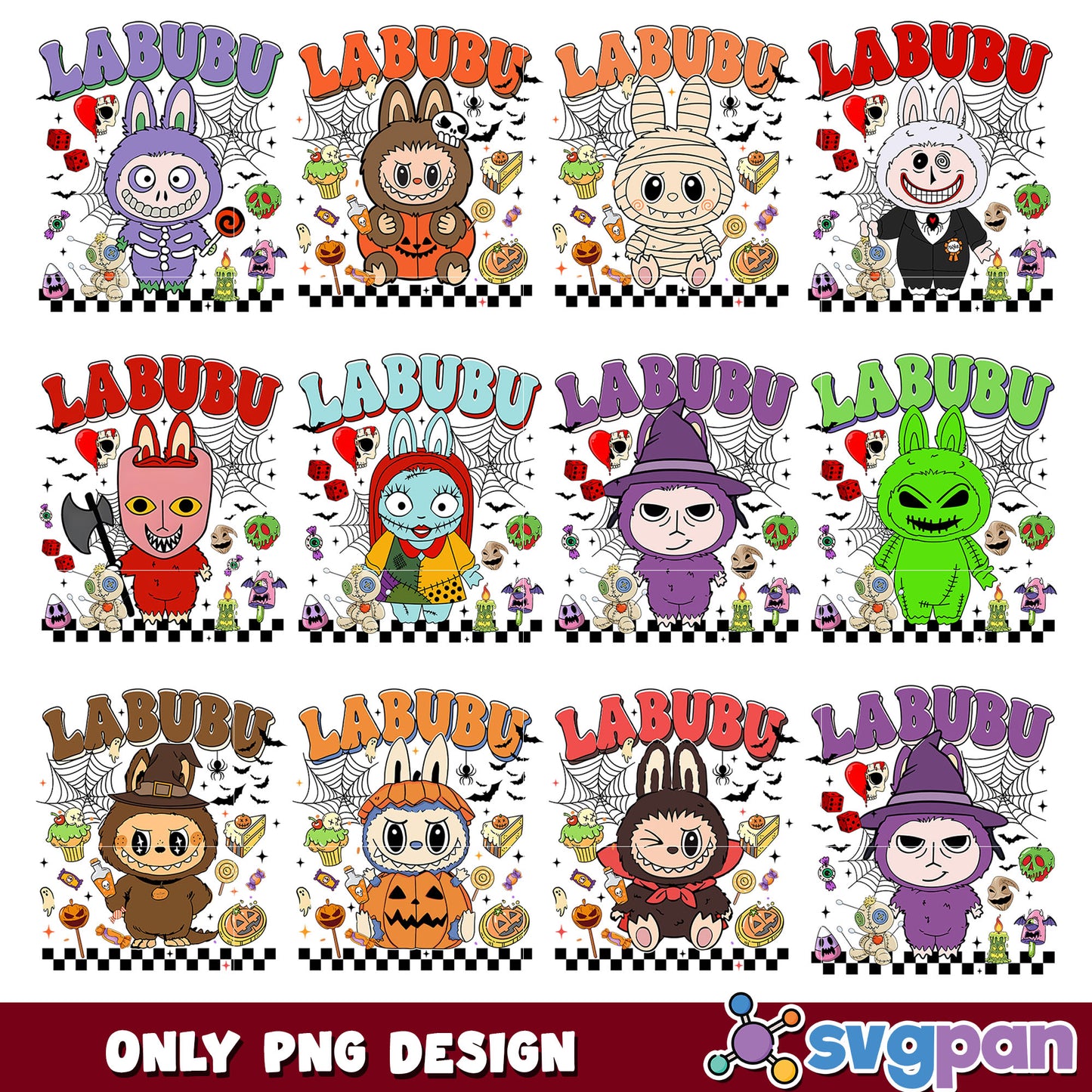 Labubu halloween web png bundle