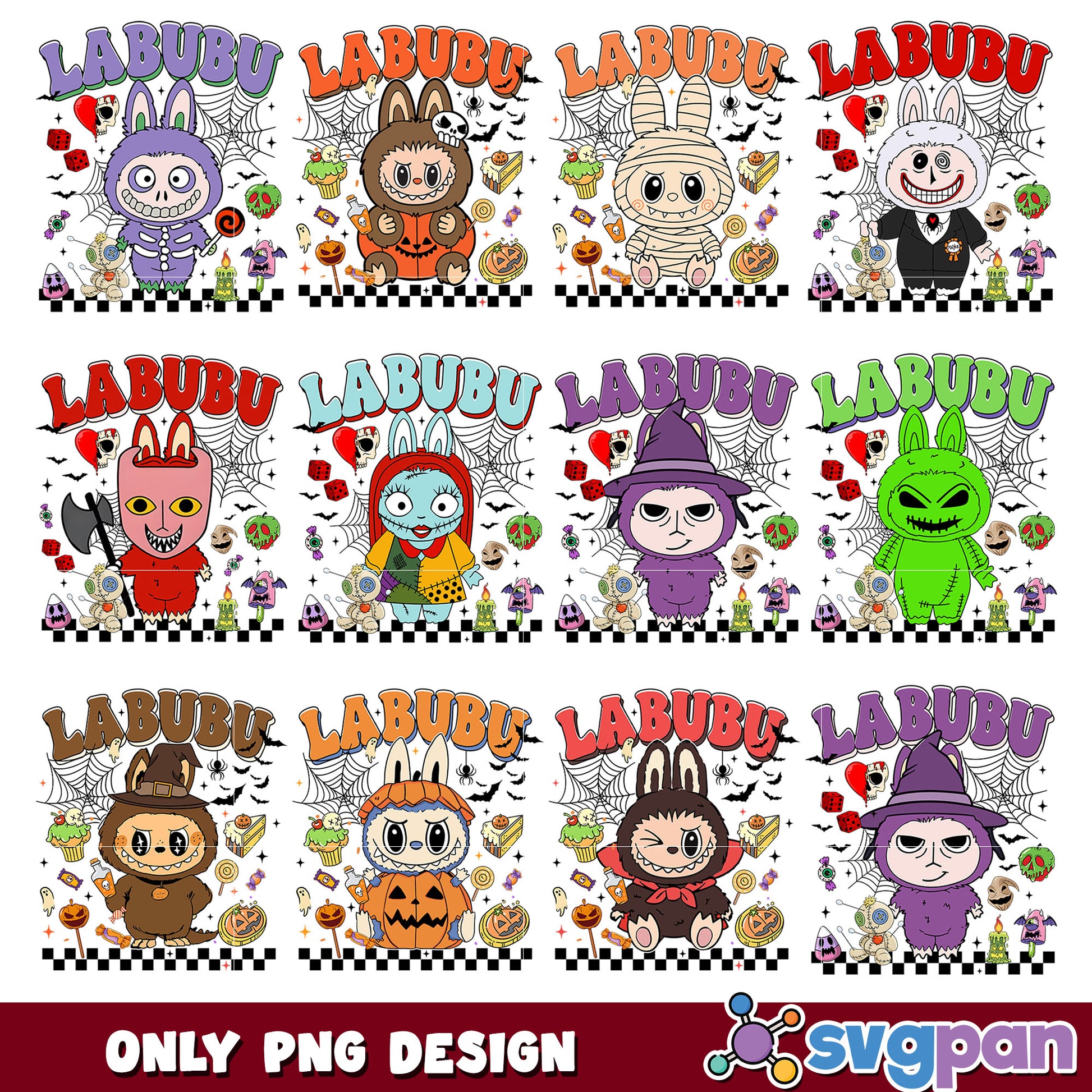 Labubu halloween web png bundle