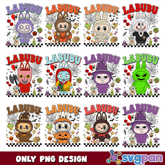 Labubu halloween web png bundle