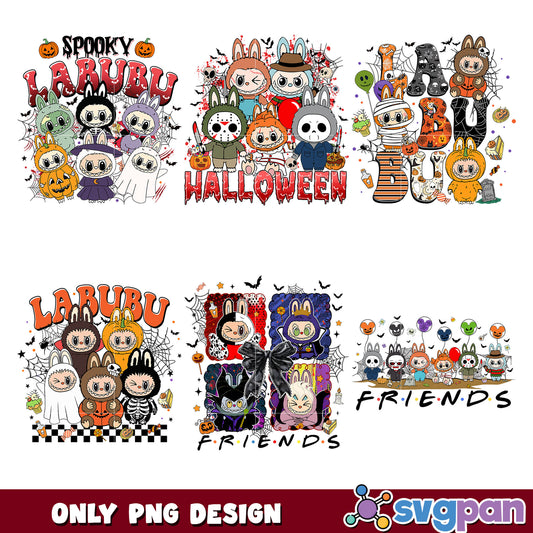 Labubu killer friends png bundle