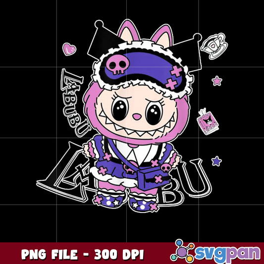Labubu kumromi cute design png, cute labubu png, kumromi design png