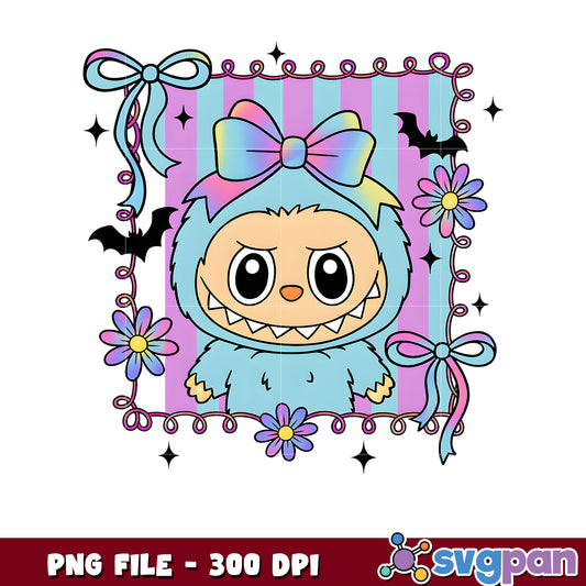 Labubu light blue colorful png