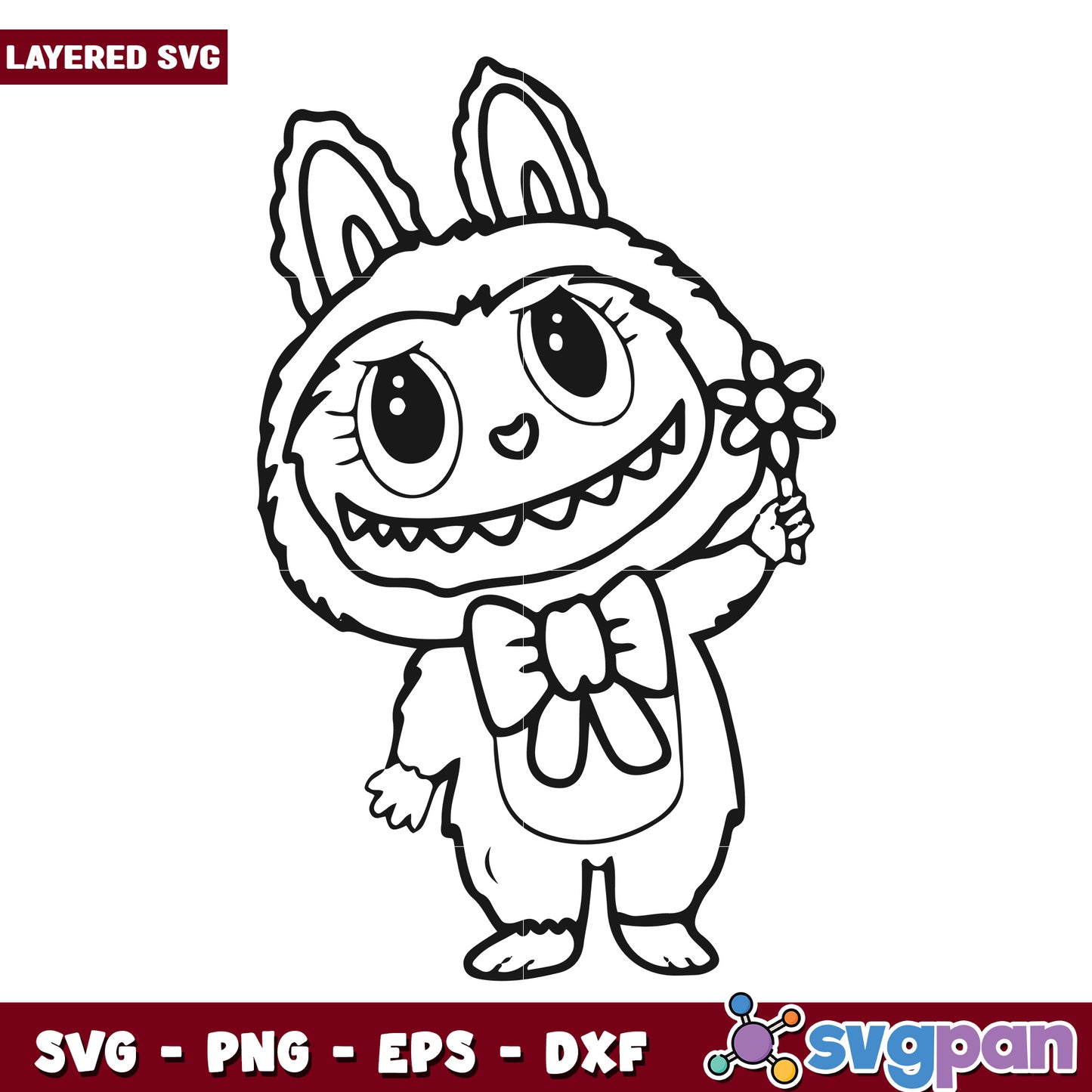 Labubu little flower svg