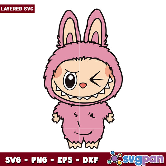 Labubu pink blink svg