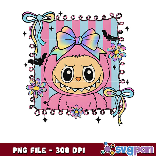 Labubu pink colorful png