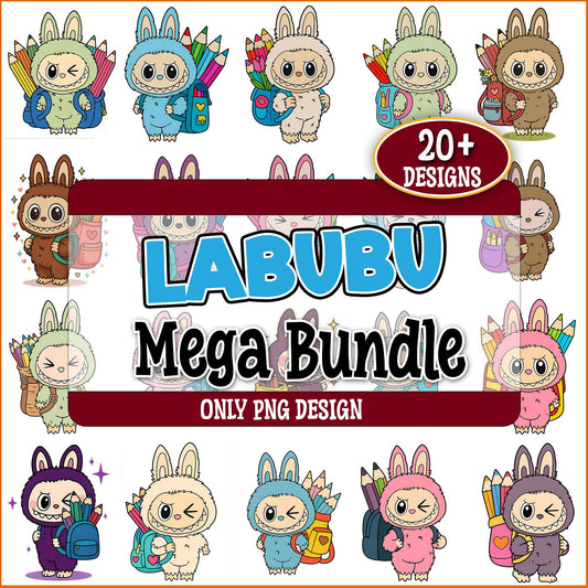 Labubu school backpack png bundle