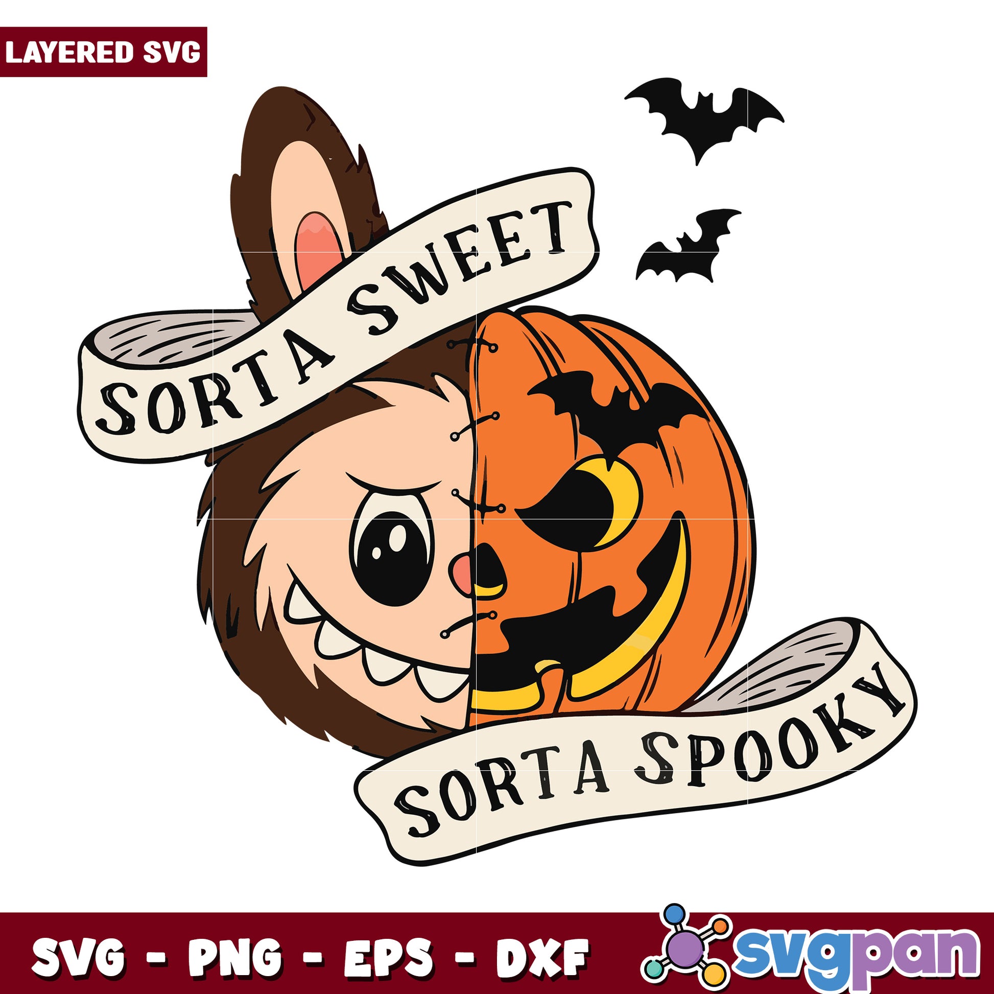 Labubu sorta sweet svg, spooky season svg, halloween vacation svg