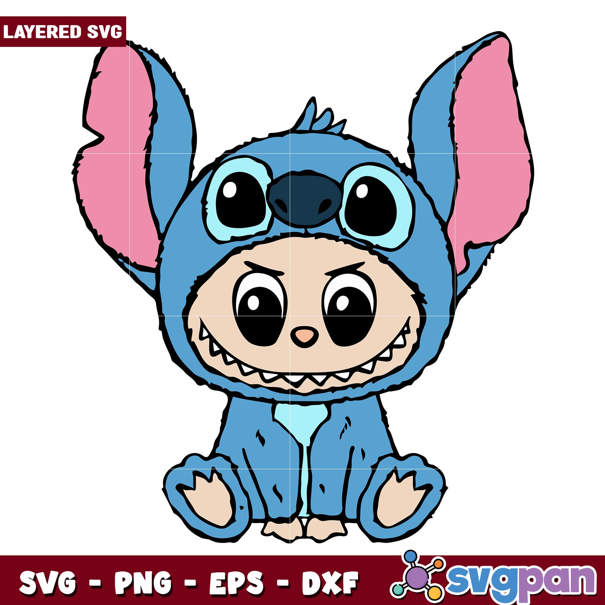 Labubu stitch sit svg