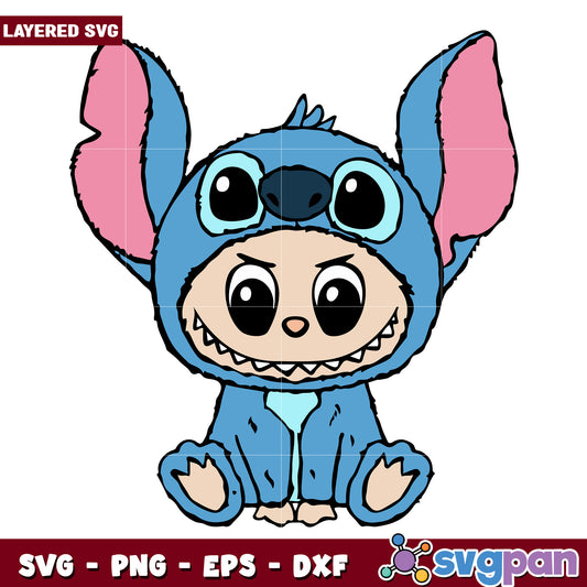 Labubu stitch sit svg