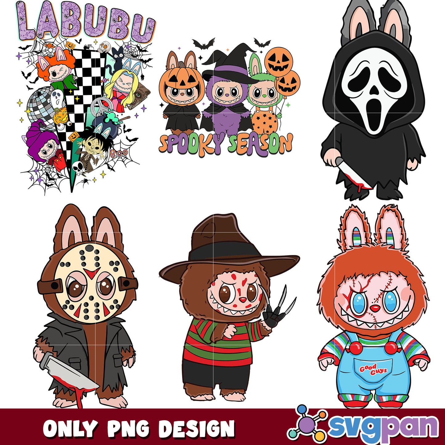 Labubu the killer png bundle